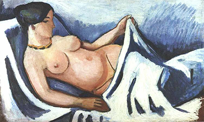 Reclining Female Nude August Macke